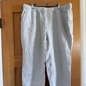 J. Jill Love Linen Khaki Pull-On Pants Size XL Petite